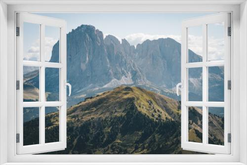Fototapeta Naklejka Na Ścianę Okno 3D - Vista sulla Val Gardena dal Seceda