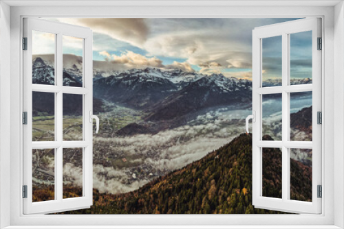 Fototapeta Naklejka Na Ścianę Okno 3D - Beautiful Switzerland Aerial Panorama of Alps


