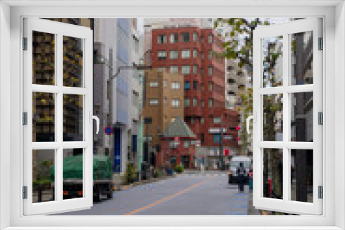 Fototapeta Naklejka Na Ścianę Okno 3D - 東京、赤坂5丁目の赤坂通りの風景