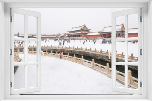 Fototapeta Naklejka Na Ścianę Okno 3D - Under the snow of the Forbidden City