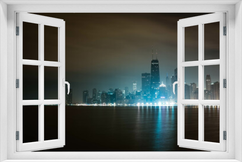 Fototapeta Naklejka Na Ścianę Okno 3D - Chicago skyline bei nacht 