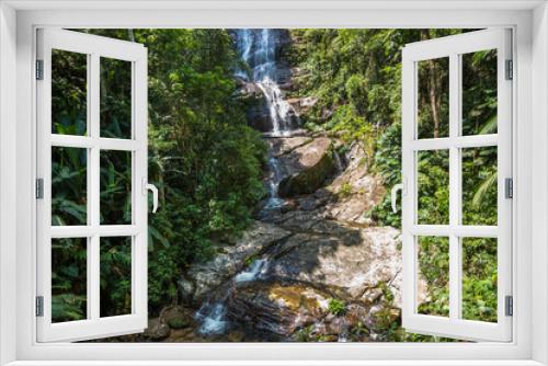Fototapeta Naklejka Na Ścianę Okno 3D - View of Cascatinha Taunay (Taunay Waterfall) at Floresta da Tijuca (Tijuca Forest) - Rio de Janeiro, Brazil