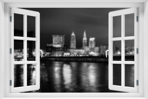 Fototapeta Naklejka Na Ścianę Okno 3D - Cleveland Ohio Skyline at Night