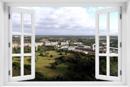 Fototapeta Naklejka Na Ścianę Okno 3D - Neubrandenburg, Blick vom Tollensesee mit der Kameradrohne