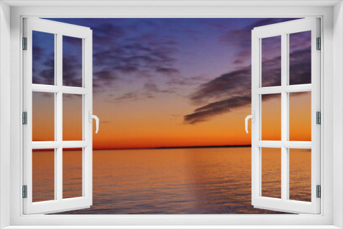 Fototapeta Naklejka Na Ścianę Okno 3D - Red sunset by the sea