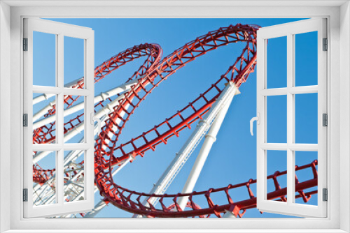 Fototapeta Naklejka Na Ścianę Okno 3D - The scaring loops of a roller coaster.