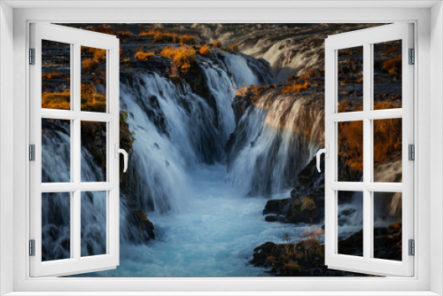 Fototapeta Naklejka Na Ścianę Okno 3D - The beautifull Bruarfoss blue waterfall in Iceland