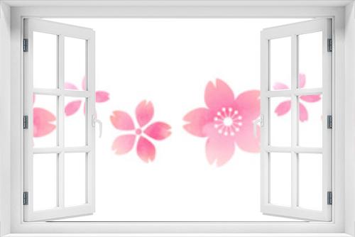 Fototapeta Naklejka Na Ścianę Okno 3D - 桜の罫線のベクターイラスト(ライン,線)