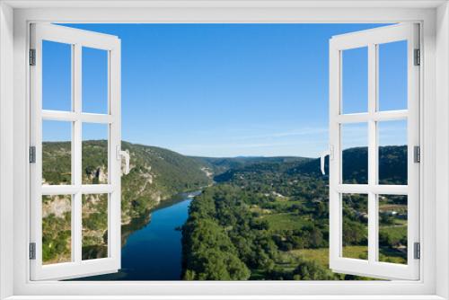 Fototapeta Naklejka Na Ścianę Okno 3D - The town of Aigueze above the Ardeche in Europe, France, Ardeche, in summer, on a sunny day.