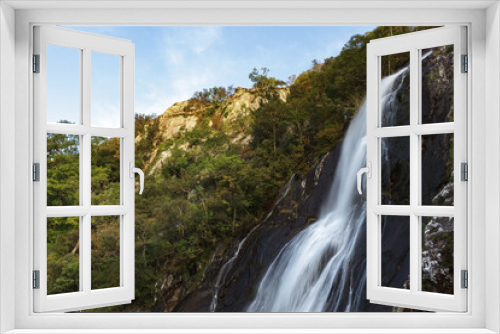 Fototapeta Naklejka Na Ścianę Okno 3D - Close-up view of Aber Falls in Wales
