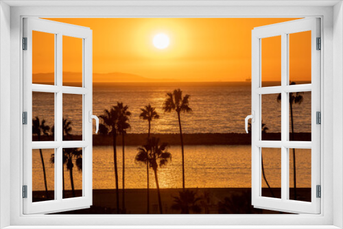 Fototapeta Naklejka Na Ścianę Okno 3D - Sunset on the beach, Los Angeles. USA. 