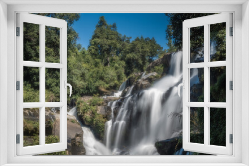 Fototapeta Naklejka Na Ścianę Okno 3D - Exotic Natural Rock Cliff Waterfall