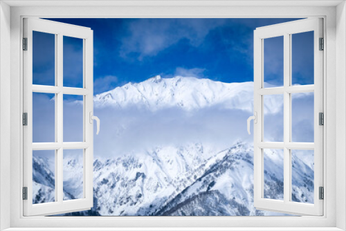 Fototapeta Naklejka Na Ścianę Okno 3D - 見事な白い山