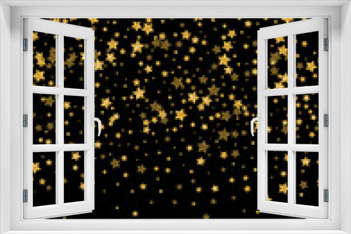 Gradient Birthday Star Background. Shine Spark Design. Golden Sequin Vibrant Illustration. Holiday Confetti Texture. Yellow Small Pattern