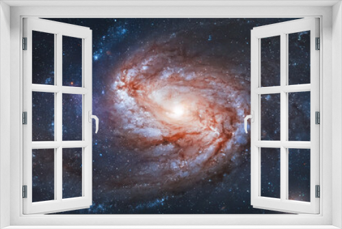 Fototapeta Naklejka Na Ścianę Okno 3D - Galaxy and constellation in deep space. Stars and far galaxies. Ultra wide wallpaper background. Sci-fi space wallpaper. Elements of this image furnished by NASA