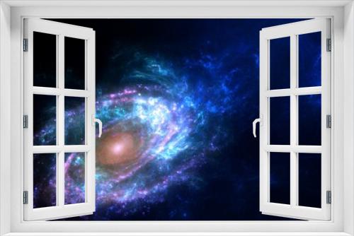 Fototapeta Naklejka Na Ścianę Okno 3D - science fiction wallpaper. Beauty of deep space. Colorful graphics for background, like water waves, clouds, night sky, universe, galaxy, Planets

