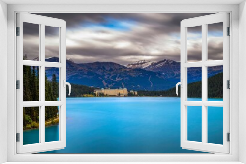 Fototapeta Naklejka Na Ścianę Okno 3D - Lake Louise with Rocky Mountains in Banff National Park, Alberta, Canada