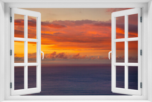 Fototapeta Naklejka Na Ścianę Okno 3D - Hawaiian sunset in Oahu