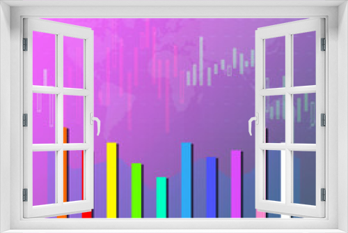 Fototapeta Naklejka Na Ścianę Okno 3D - 2d rendering Stock market online business concept. business Graph with lock
