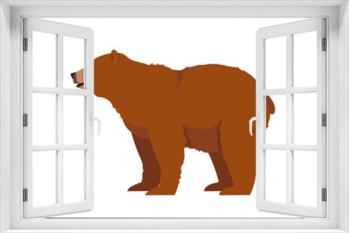 Fototapeta Naklejka Na Ścianę Okno 3D - Brown bear. Side view. Vector illustration