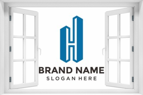 Letter H building logo design inspiration
