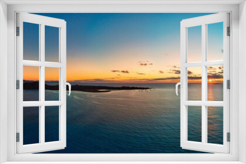 Fototapeta Naklejka Na Ścianę Okno 3D - Beautiful panoramic view of the sunrise over Isla de Lobos island Corralejo Fuerteventura