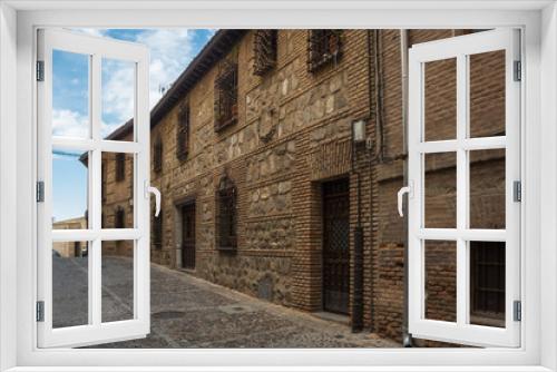 Fototapeta Naklejka Na Ścianę Okno 3D - View of some beautiful houses in Toledo - Toledo, Spain