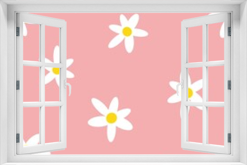 Fototapeta Naklejka Na Ścianę Okno 3D - Beautiful vintage floral pattern. cute White flowers . Light pink background. Floral seamless background. An elegant template for fashionable prints.