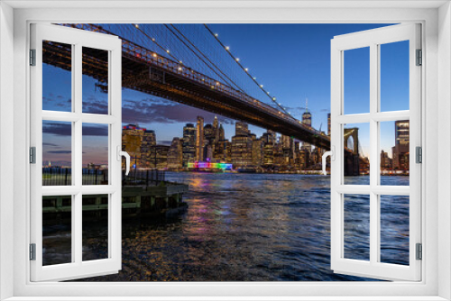 Fototapeta Naklejka Na Ścianę Okno 3D - New York, Manhattan, Brooklyn, USA