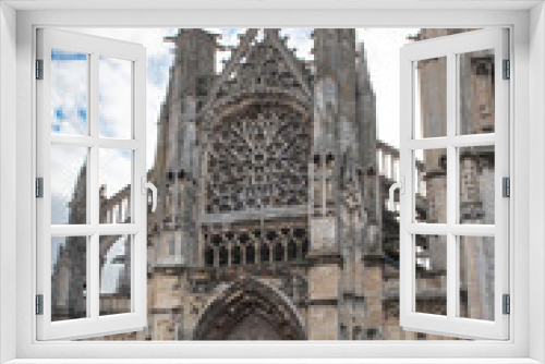 Fototapeta Naklejka Na Ścianę Okno 3D - Exterior architecture of Dieppe cathedral in France 