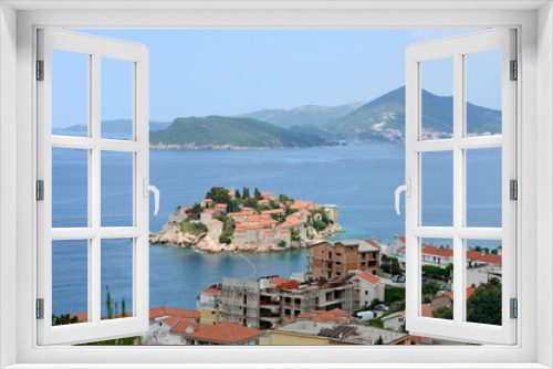 Fototapeta Naklejka Na Ścianę Okno 3D - Sveti Stefan and Saint Nicholas islands near Budva, Montenegro.