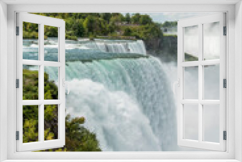 Fototapeta Naklejka Na Ścianę Okno 3D - Side view of the famous American Falls of the Niagara Falls