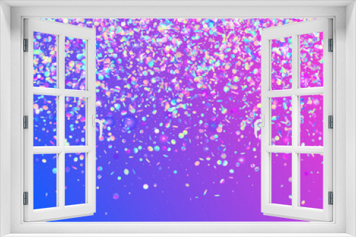 Fototapeta Naklejka Na Ścianę Okno 3D - Carnival Glitter. Iridescent Tinsel. Flying Foil. Purple Shiny Effect. Disco Abstract Template. Kaleidoscope Sparkles. Surreal Art. Laser Prism. Blue Carnival Glitter