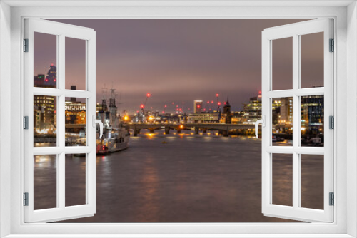 Fototapeta Naklejka Na Ścianę Okno 3D - city at night, London