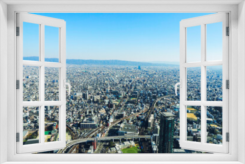 Fototapeta Naklejka Na Ścianę Okno 3D - 青空と都市景観