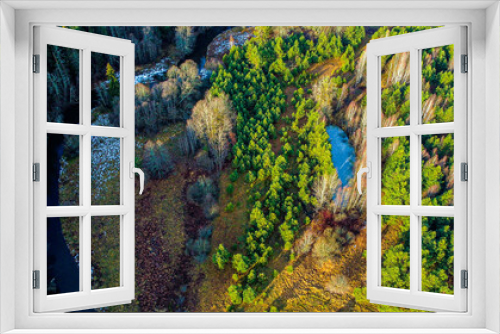 Fototapeta Naklejka Na Ścianę Okno 3D - Forest and River. Aerial photography