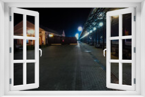 Fototapeta Naklejka Na Ścianę Okno 3D - night city street