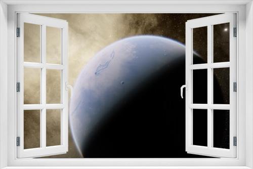 Fototapeta Naklejka Na Ścianę Okno 3D - Planets and galaxy, science fiction wallpaper 3d render