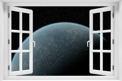 Fototapeta Naklejka Na Ścianę Okno 3D - Planets and galaxy, science fiction wallpaper 3d render
