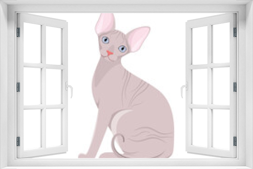 Fototapeta Naklejka Na Ścianę Okno 3D - Sphinx cat on a white background. Cartoon design.
