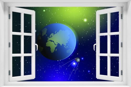 Fototapeta Naklejka Na Ścianę Okno 3D - Planet Earth in space. Vector illustration