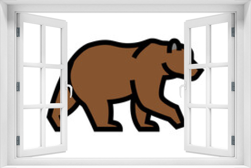 Fototapeta Naklejka Na Ścianę Okno 3D - bear animal in zoo color icon vector. bear animal in zoo sign. isolated symbol illustration