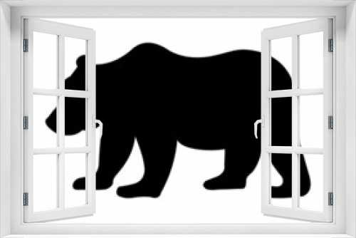 Fototapeta Naklejka Na Ścianę Okno 3D - Big bear animal, black isolated silhouette icon
