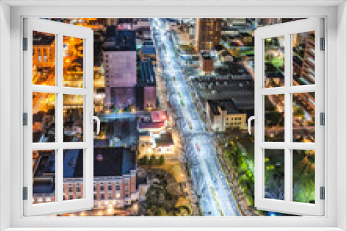 Fototapeta Naklejka Na Ścianę Okno 3D - 群馬県庁から見る前橋市街地の夜景