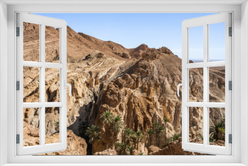 Fototapeta Naklejka Na Ścianę Okno 3D - View of Chbika -  mountain oasis in western Tunisia -Tozeur governorate - Tunisia 