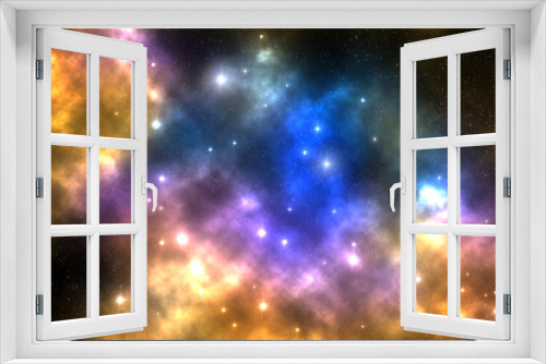 Fototapeta Naklejka Na Ścianę Okno 3D - Galaxy yellow purple blue