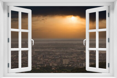 Fototapeta Naklejka Na Ścianę Okno 3D - Sunset panoramic city view of Cebu, Philippines