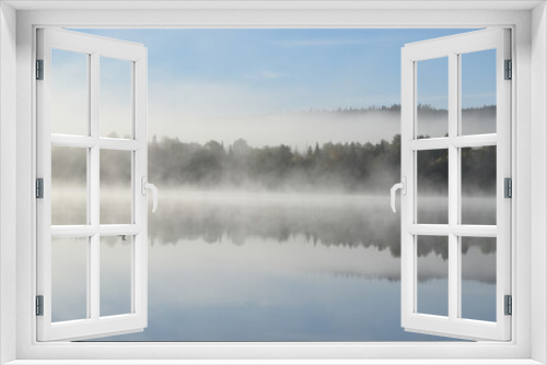 Fototapeta Naklejka Na Ścianę Okno 3D - A fog on the lake, Sainte-Apolline, Québec, Canada