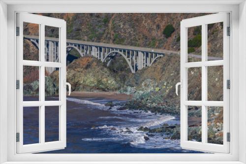 Fototapeta Naklejka Na Ścianę Okno 3D - California-Big Sur-Big Creek Bridge