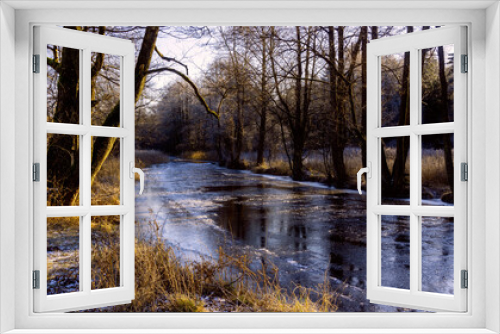 Fototapeta Naklejka Na Ścianę Okno 3D - Zima nad rzeką Supraśl, Podlasie, Polska